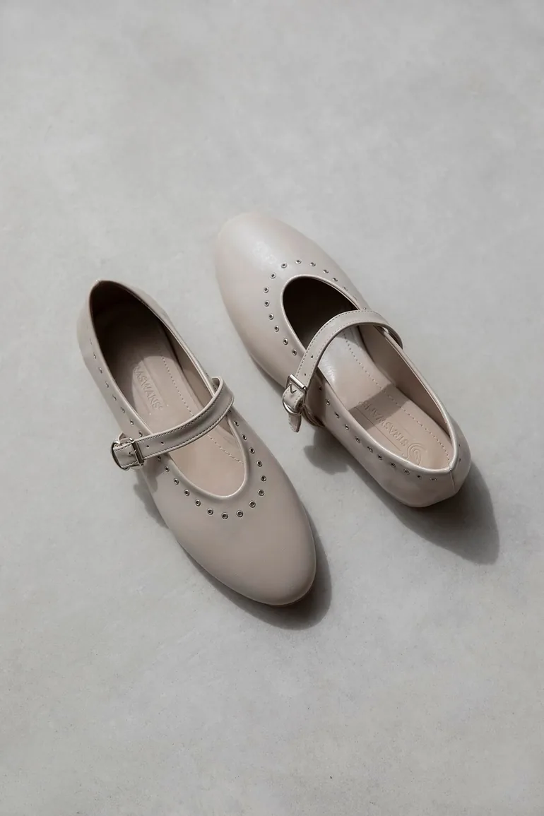 Abner Women's Drop Detail Crinkled Leather Flats