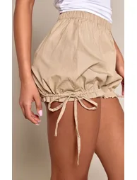 Mushroom Woven Tie Detail Shorts - 2