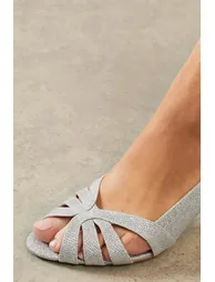 Good For The Sole: Wide Fit Honies Peep Toe Court Shoes - 3