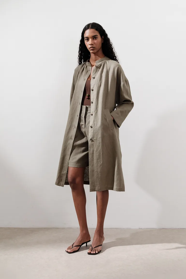 LINEN BELT LONG TUNIC - 1
