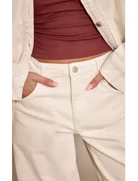 Ecru Cord Wide Leg Jeans - 3