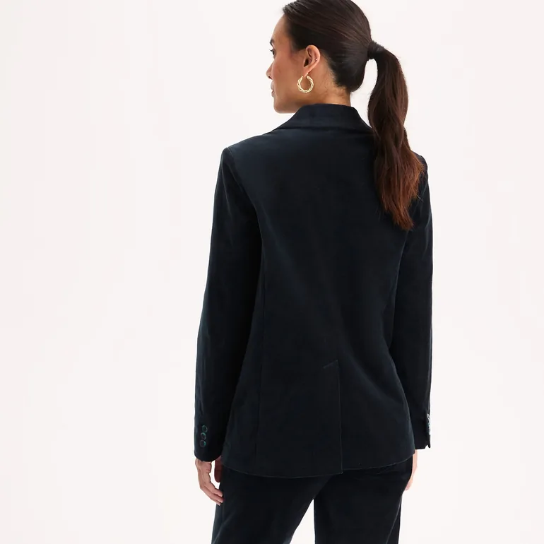 Smooth Velour Straight Fit Blazer - 3