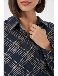 BDART Oversized Plaid Button-Up Shirt - 3