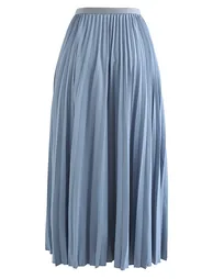 Simplicity Pleated Midi Skirt in Blue - 4