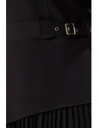 Black Short Sleeve Mini Woven Plus Size Dress - 4