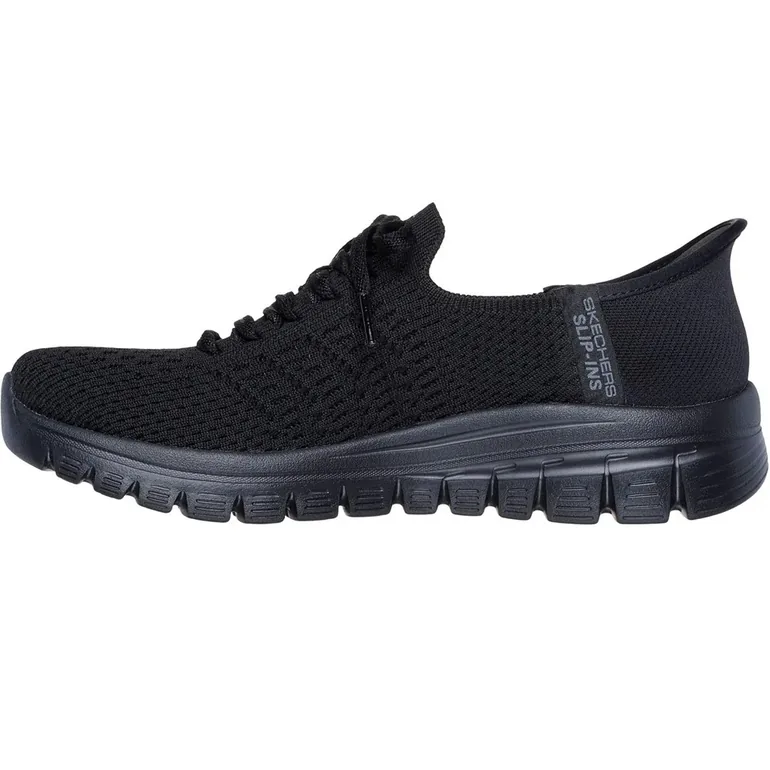 Skechers Womens/Ladies First Blush Slip-In Trainers - Black - 2