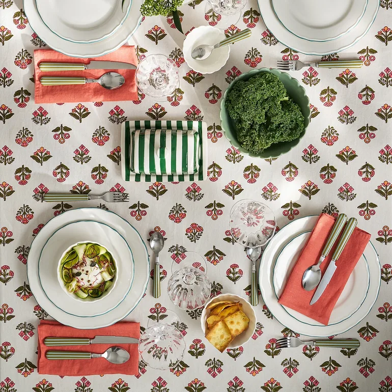 Vandi Printed Tablecloth in Washed Cotton - 2
