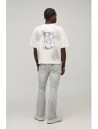 Slim Flared Fit Washed Jeans - ice grey - 1