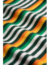 Knit Stripes Contrast Print Slit Skirt - 5