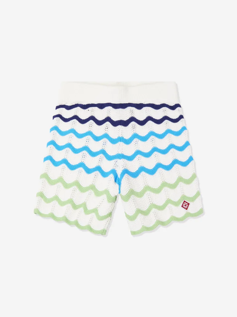 Casablanca Boys Gradient Wave Crochet Shorts in Blue