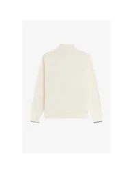 Fred Perry Mens Logo Half Zip Sweatshirt - Ecru - 2