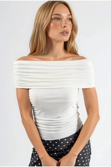 BUSEM Off Shoulder Drape Blouse