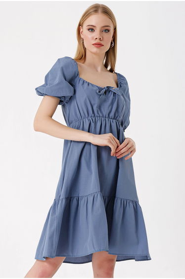 BDART Square Neck A-Form Mini Dress with Bow