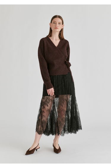 2-Piece Lace Skirt with Godet Paneling