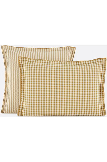 Cottage Absinthe Seersucker Cotton Pillowcase