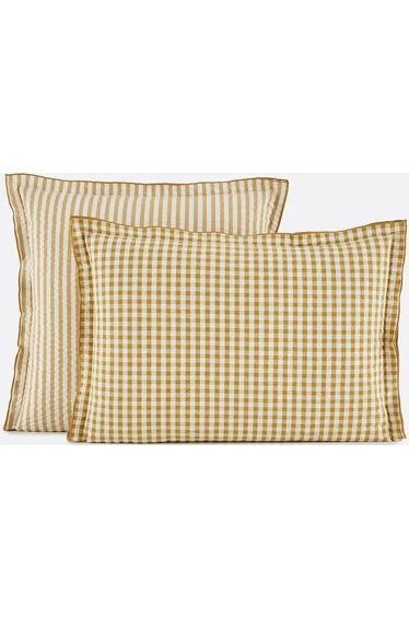 Cottage Absinthe Seersucker Cotton Pillowcase
