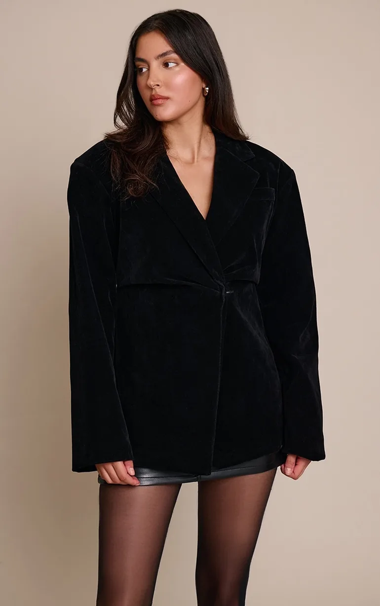 بليزر شمواة - أسود - 1