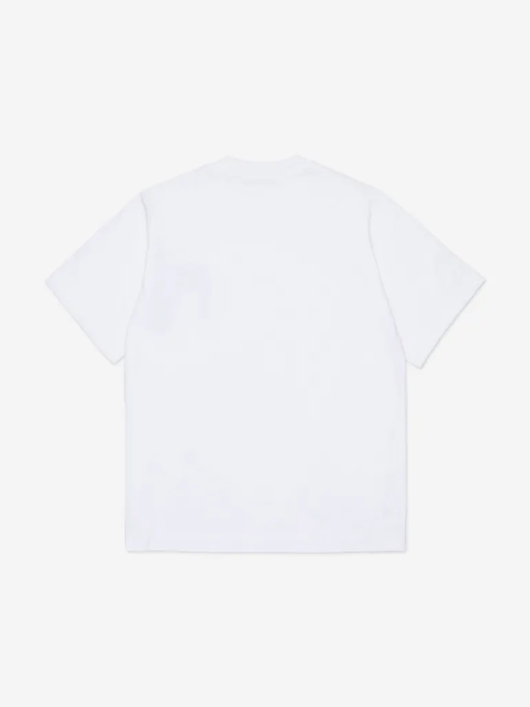 تيشيرت أطفال بطبعة شعار لون أبيض - 1