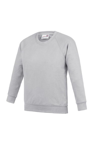 AWDis Academy Childrens/Kids Crew Neck Raglan School Sweatshirt - Grey