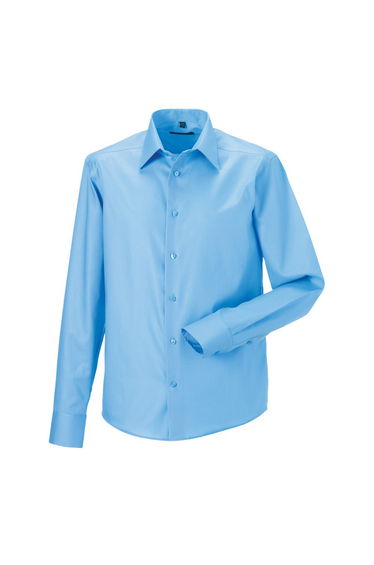 Russell Mens Ultimate Non-Iron Tailored Long-Sleeved Formal Shirt - Bright Sky