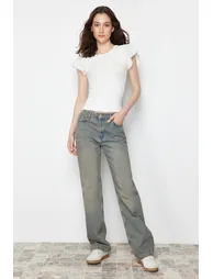 Ecru Embroidered Fitted Viscose/Soft Fabric Stretchy Knitted Blouse