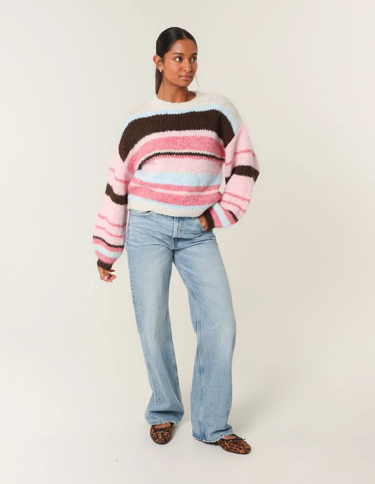 Colourful Block Horizontal Stripes Jumper - 3