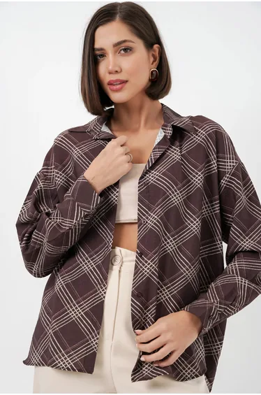BDART Oversized Plaid Button-Up Shirt