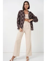 BDART Oversized Plaid Button-Up Shirt - 1