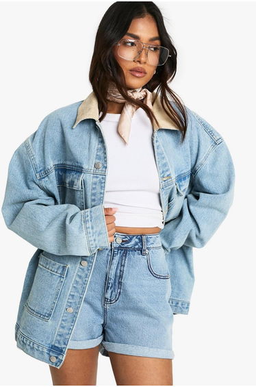 Petite Denim Mom Short