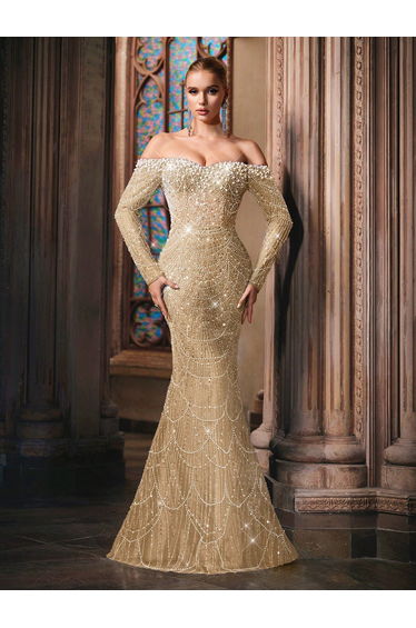 Sparkling Goddess Sequin Formal Dress Luxurious Evening Gown