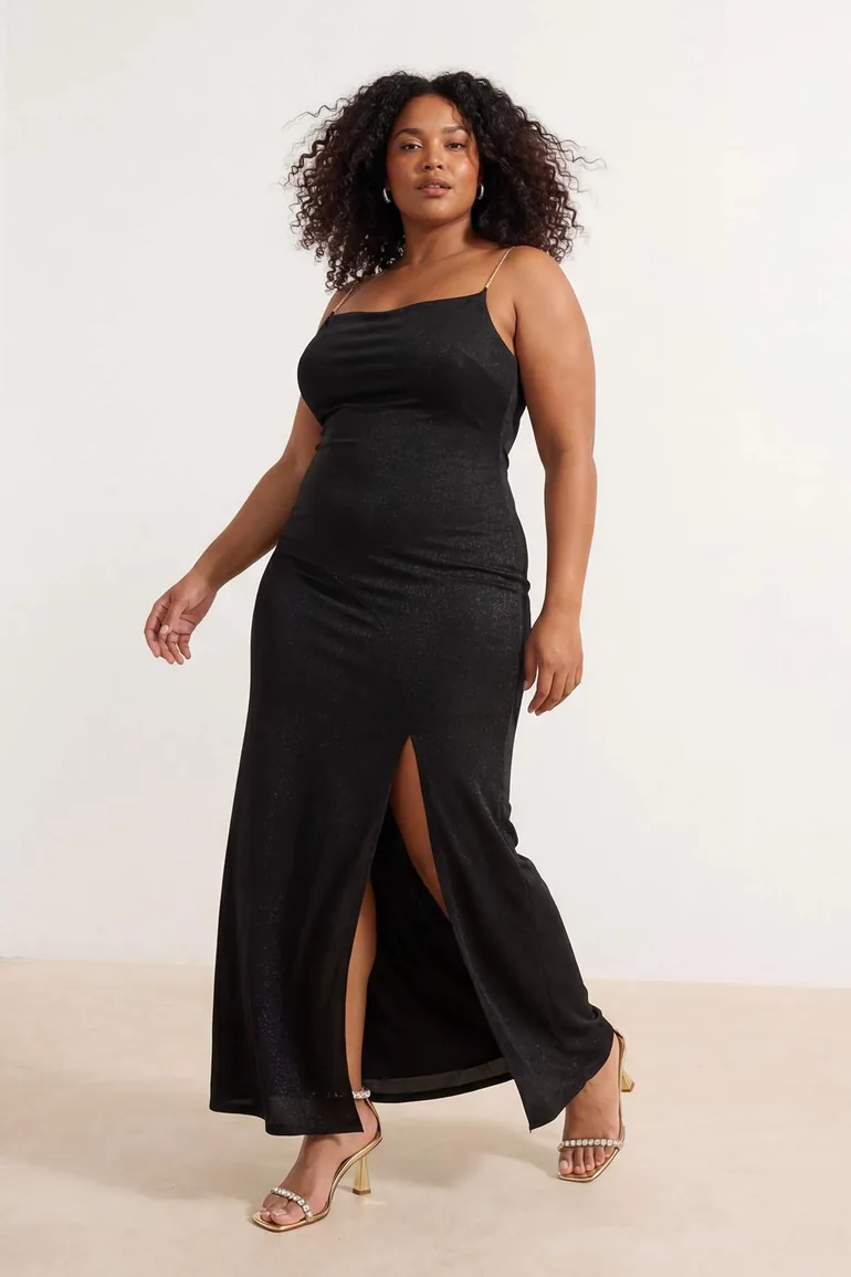 black plus size graduation dresses Sequin and Tulle Trumpet Prom Dress Hemline/Train Black Lined Glitter Knitted Long