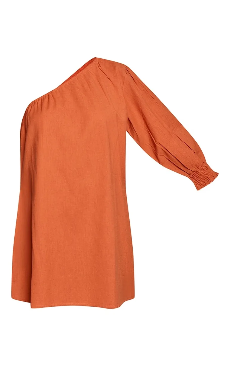 burnt orange shift dress Women's Burnt Orange Trim Shift Mini Dress
