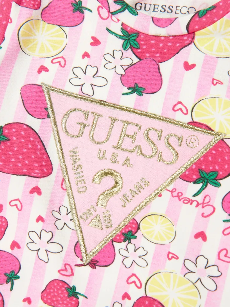 Guess Baby Girls Strawberry T-Shirt and Shorts Set in Pink - 1