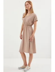 Dress - Beige - Wrapover - 2