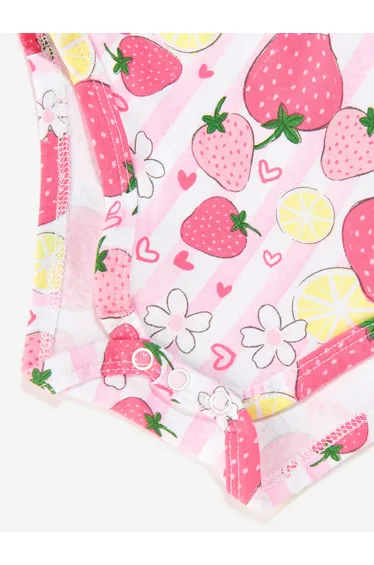 Guess Baby Girls Strawberry Bodysuit Dress in Pink