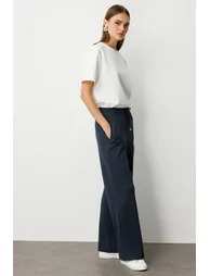 Mizalle Elastic Waist Soft Textured Jogger Trousers - 5
