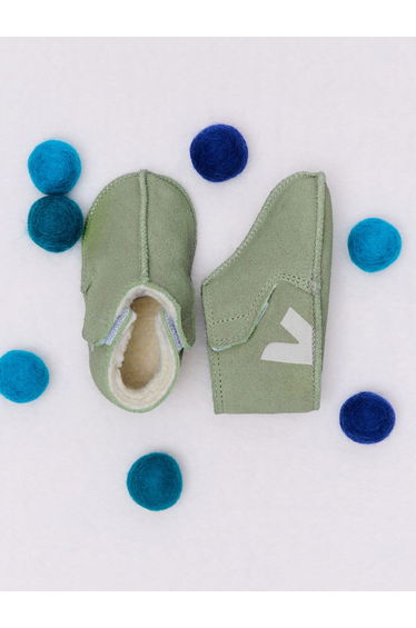 Veja Baby Suede Orso Booties in Green product thumbnail 2