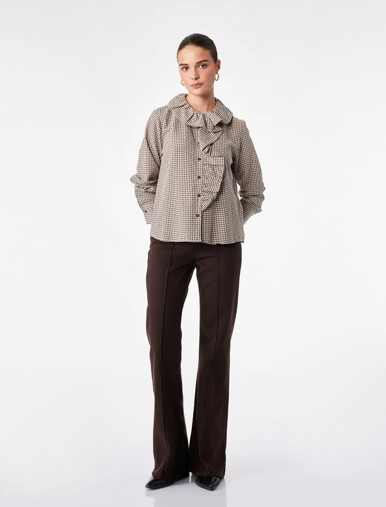 Ruffled Gingham Shirt
