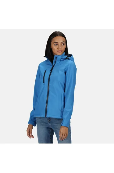 Regatta Womens/Ladies Venturer Hooded Soft Shell Jacket - French Blue/Navy