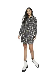 Glamorous Black Sun and Moon Print Long Sleeve Shirt Dress