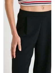 Petite Boohoo Basics Wide Leg Trousers - black - 3