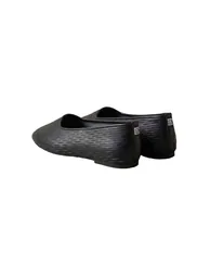 Oblique Ballerina Cut Out Leather Triple Black - 2