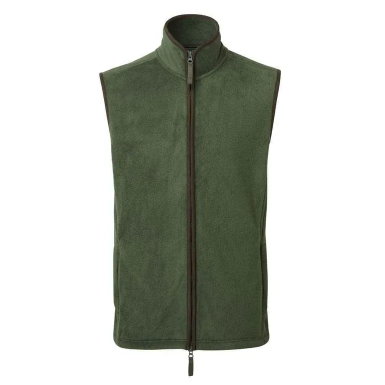 Premier Mens Artisan Fleece Gilet - Moss Green/Brown - 1