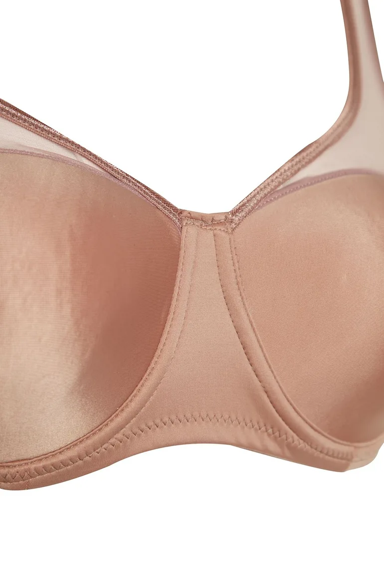Mink Mesh Detailed Covered Contouring Bra - 6