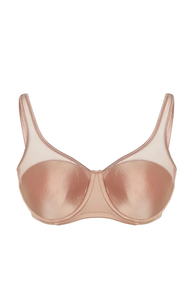 Mink Mesh Detailed Covered Contouring Bra - 5