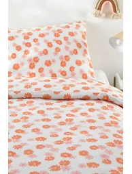 Marguerites Child's Duvet Cover Set in 50% Recycled Cotton with Rectangular Pillowcase - 1