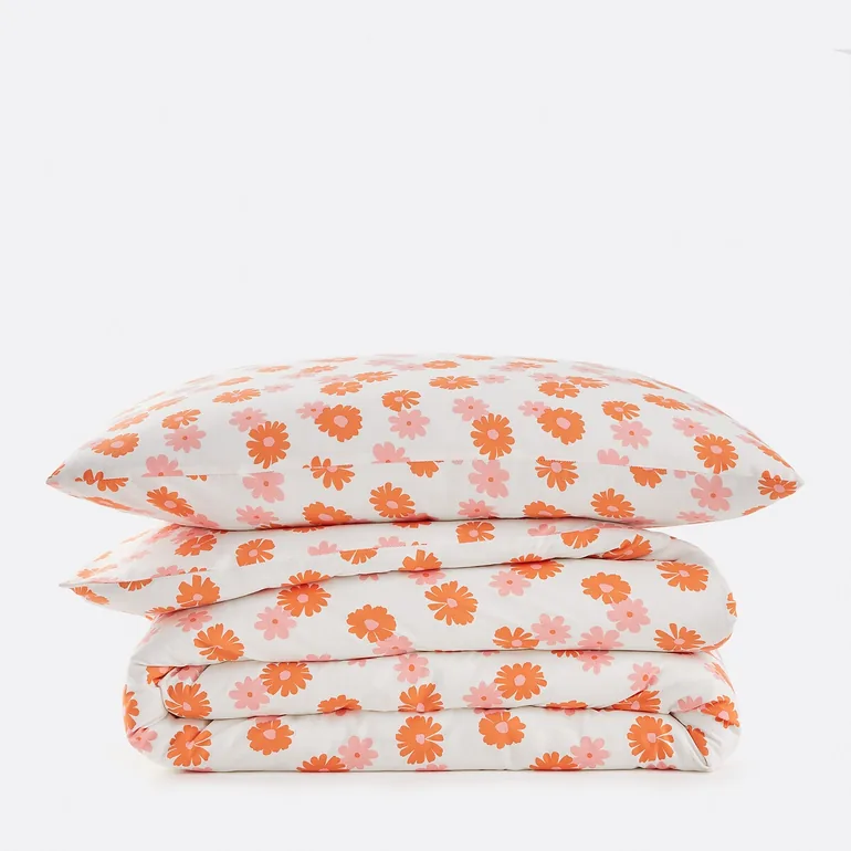 Marguerites Child's Duvet Cover Set in 50% Recycled Cotton with Rectangular Pillowcase - 3
