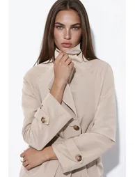 Belted Flowy Short Trench Coat - 2