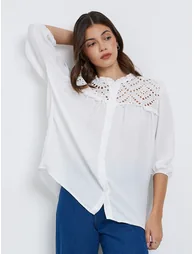 Solid Burnout Oversized Shirt - 2