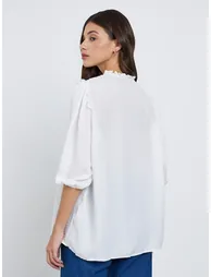 Solid Burnout Oversized Shirt - 3